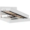 Image de vidaXL Lit avec rangement et tête de lit Blanc pur 180 x 200 cm Simili cuir