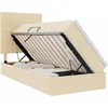 Image de vidaXL Lit avec rangement et matelas Crème 90 x 200 cm Polyester