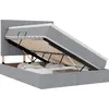 Image de vidaXL Lit de rangement avec matelas gris clair 140 x 200 cm Tissu