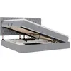 Image de vidaXL Lit de rangement avec matelas gris clair 200 x 200 cm Tissu