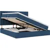 Image de vidaXL Lit de rangement avec matelas bleu 180 x 200 cm Tissu