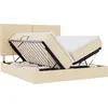 Image de vidaXL Lit de rangement avec tête de lit Crème 180 x 200 cm Tissu