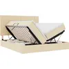 Image de vidaXL Lit de rangement avec tête de lit Crème 180 x 200 cm Tissu