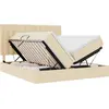 Image de vidaXL Lit de rangement avec tête de lit Crème 180 x 200 cm Tissu