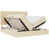 Image de Vidaxl Lit De Rangement Avec Tête De Lit Crème 180 X 200 Cm Tissu