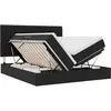 Image de Lit De Rangement Avec Tête De Lit Noir 200 X 200 Cm Velours Vidaxl