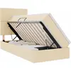 Image de Lit coffre LED vidaXL avec matelas, couleur crème, 90 x 200 cm, tissu