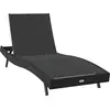 Image de Chaise longue vidaXL noire 197 x 70 x 82 cm en polyrotin