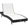 Image de Chaise longue vidaXL noir et blanc 197 x 70 x 82 cm en rotin synthétique