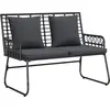 Image de Banc de jardin vidaXL noir et anthracite en polyrotin