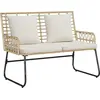 Image de Banc de jardin vidaXL marron et crème en polyrotin