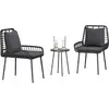 Image de Ensemble de salon de jardin vidaXL, 3 pièces, noir et anthracite, en polyrotin