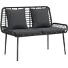 Image de Banc de jardin vidaXL noir et anthracite en polyrotin