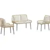 Image de Ensemble de salon de jardin vidaXL, 3 pièces, en polyrotin marron et crème