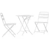 Image de Ensemble de jardin VidaXL 3 pièces, acier blanc