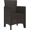 Image de vidaXL Chaise de jardin avec coussins, lot de 2, marron, 53 x 49 x 85 cm, polypropylène