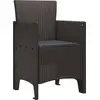 Image de vidaXL Chaise de jardin avec coussins, lot de 2, marron, 53 x 49 x 85 cm, polypropylène