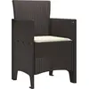 Image de vidaXL Chaise de jardin avec coussins, lot de 2, marron, 53 x 49 x 85 cm, polypropylène