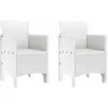 Image de vidaXL Chaise de jardin avec coussins, lot de 2, blanc, 53 x 49 x 85 cm, polypropylène