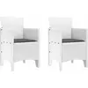 Image de vidaXL Chaise de jardin avec coussins, lot de 2, blanc, 53 x 49 x 85 cm, polypropylène