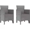 Image de vidaXL Chaise de jardin, lot de 2, gris clair, 53 x 49 x 85 cm, polypropylène