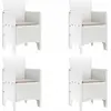 Image de vidaXL Chaise de jardin avec coussin 4 pièces Blanc 53 x 49 x 85 cm Polypropylène