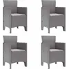 Image de vidaXL Chaise de jardin, lot de 4, gris clair, 53 x 49 x 85 cm, polypropylène