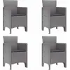 Image de vidaXL Chaise de jardin, lot de 4, gris clair, 53 x 49 x 85 cm, polypropylène