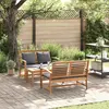 Image de vidaXL Ensemble de canapés de jardin 3 pcs Nature bois massif teck
