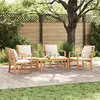 Image de vidaXL Ensemble de canapés de jardin 5 pcs Nature bois massif teck