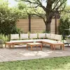 Image de Ensemble de canapés de jardin vidaXL, 4 pièces, couleur marron et crème
