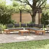 Image de vidaXL Ensemble de canapé de jardin 3 pcs brun et gris