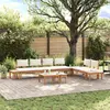 Image de Ensemble de canapés de jardin vidaXL, 5 pièces, couleur marron et crème