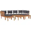 Image de vidaXL Ensemble de canapés de jardin 4 pcs brun et gris