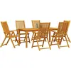 Image de vidaXL Ensemble de jardin pour repas, 7 pièces, bois d'acacia massif, couleur marron