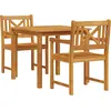 Image de vidaXL Ensemble de jardin 3 pcs brun bois massif acacia