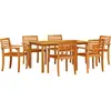 Image de vidaXL Ensemble de jardin 7 pcs brun bois massif acacia