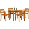 Image de vidaXL Ensemble de jardin 5 pcs brun bois massif acacia