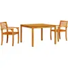Image de vidaXL Ensemble de jardin 3 pcs brun bois massif acacia