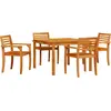 Image de vidaXL Ensemble de jardin 5 pcs brun bois massif acacia