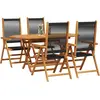 Image de vidaXL Ensemble de jardin 5 pcs noir bois massif acacia