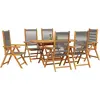 Image de vidaXL Salon de jardin 7 pcs Gris Bois massif Acacia