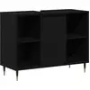 Image de vidaXL Armoire de salle de bain avec porte noire 80 x 33 x 60 cm Bois composite