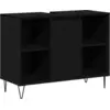 Image de vidaXL Armoire de salle de bain avec porte noire 80 x 33 x 60 cm Bois composite