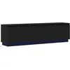 Image de Meuble TV vidaXL noir aspect chêne 180 x 38 x 49 cm en aggloméré