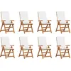 Image de vidaXL Ensemble de 8 chaises de jardin marron et blanc 57 x 71,5 x 104 cm