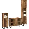Image de vidaXL Ensemble de meubles de salle de bain avec étagère avec porte 3 pcs brun bois composite