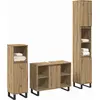 Image de vidaXL Ensemble de meubles de salle de bain avec stockage 3 pcs brun bois composite