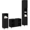 Image de vidaXL Ensemble de meubles de salle de bain 3 pcs noir imitation chêne bois composite