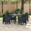 Image de vidaXL Ensemble de jardin pour 5 personnes, anthracite, en polypropylène